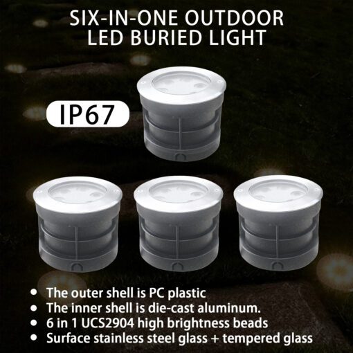 Led RGBW stainless steel circular buried light UD6W-RGBW - Image 5