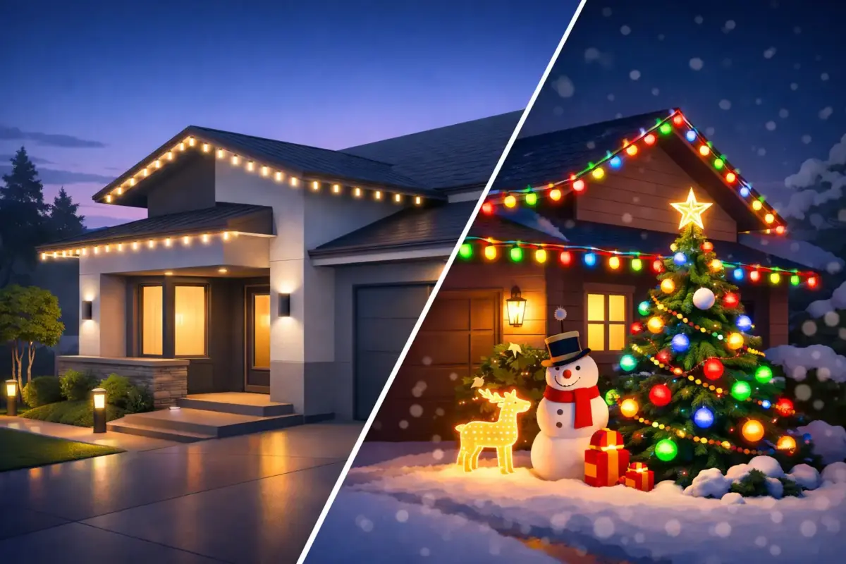 Permanent Lighting vs Holiday Lighting